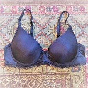 Classic 34B Full Coverage Black Comfort Underwire Bra